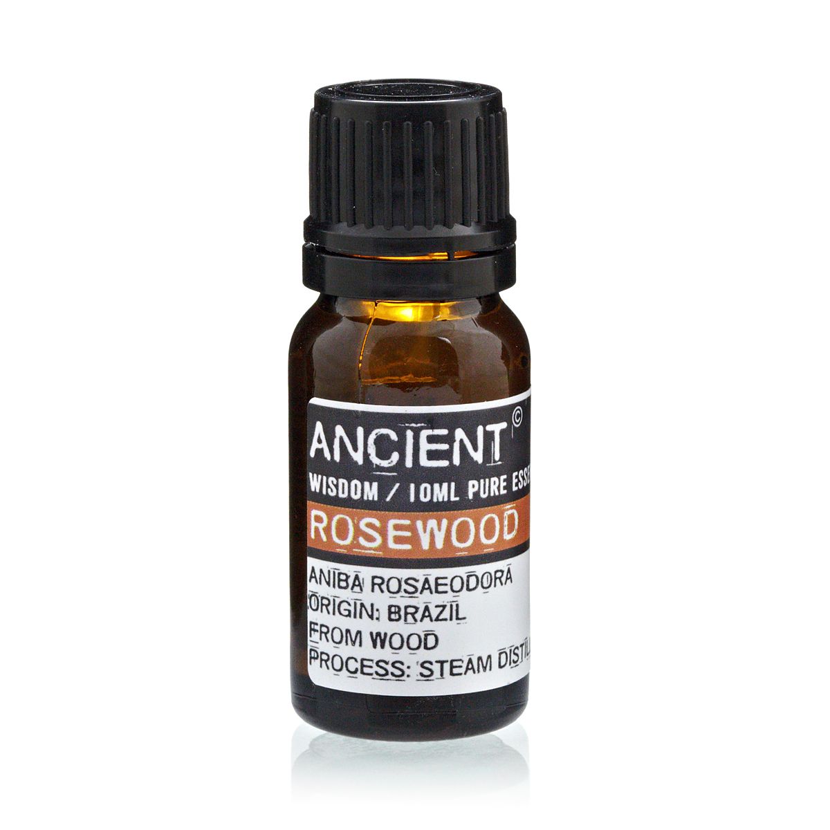 Rosewood Essential Oil 10ml Amber Glass Bottle with Built-In Drop Reducer – Uplifting, Balancing and Restorative