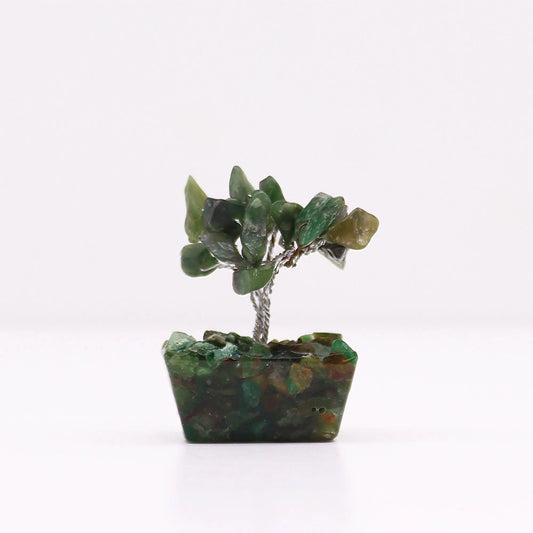 Mini Gemstone Tree On Orgonite Base - Green Aventurine (15 stones) Ninja Aromatherapy