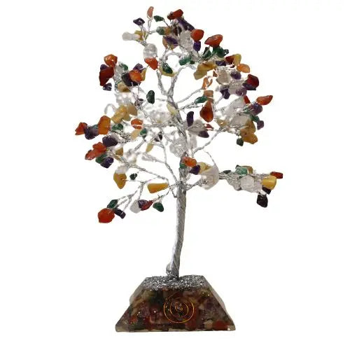 Gemstone Tree with Organite Base - 160 Stone - Multi Ninja Aromatherapy