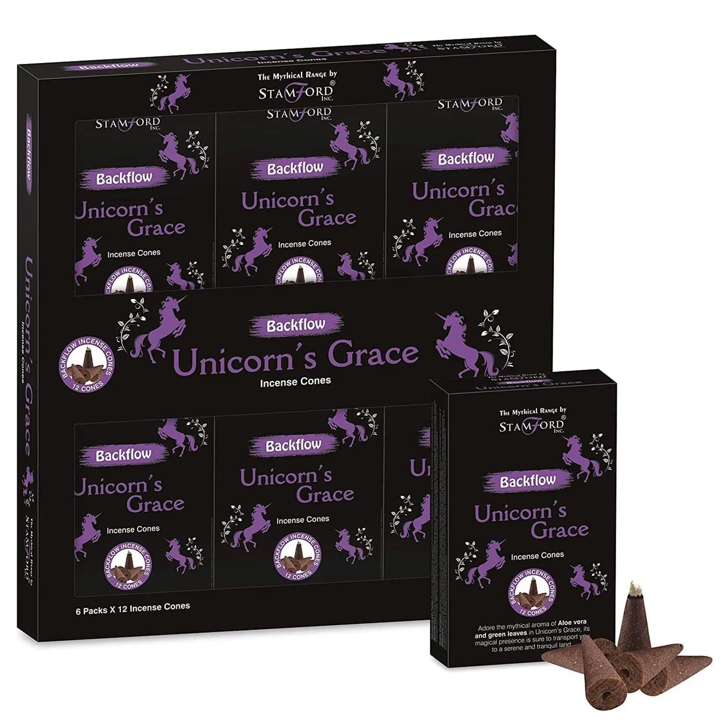 Mythical Backflow Cones - Unicorn Grace by Ninja Aromatherapy incense cones for aromatherapy.