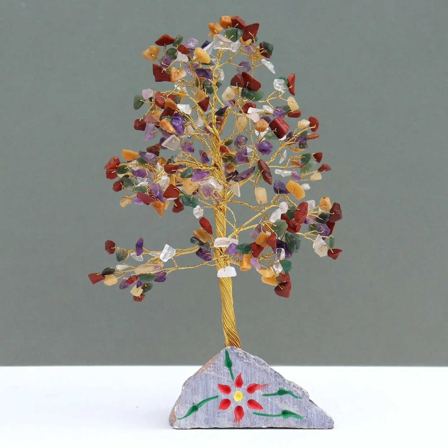 Multi-gem - 320 Stone gemstone tree handmade in India for home decor and healing.