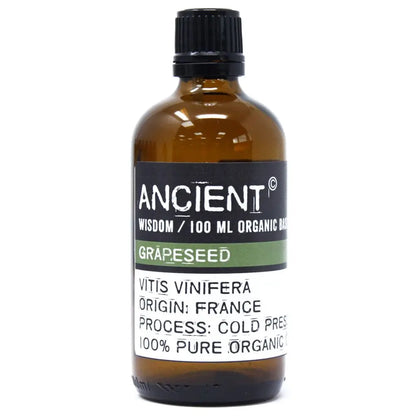 Grapeseed carrier oil 100ml - pure natural base oil for aromatherapy, massage and skincare