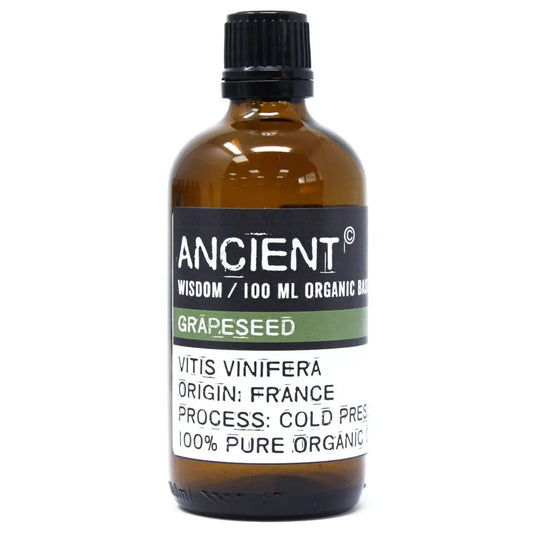 Grapeseed carrier oil 100ml - pure natural base oil for aromatherapy, massage and skincare