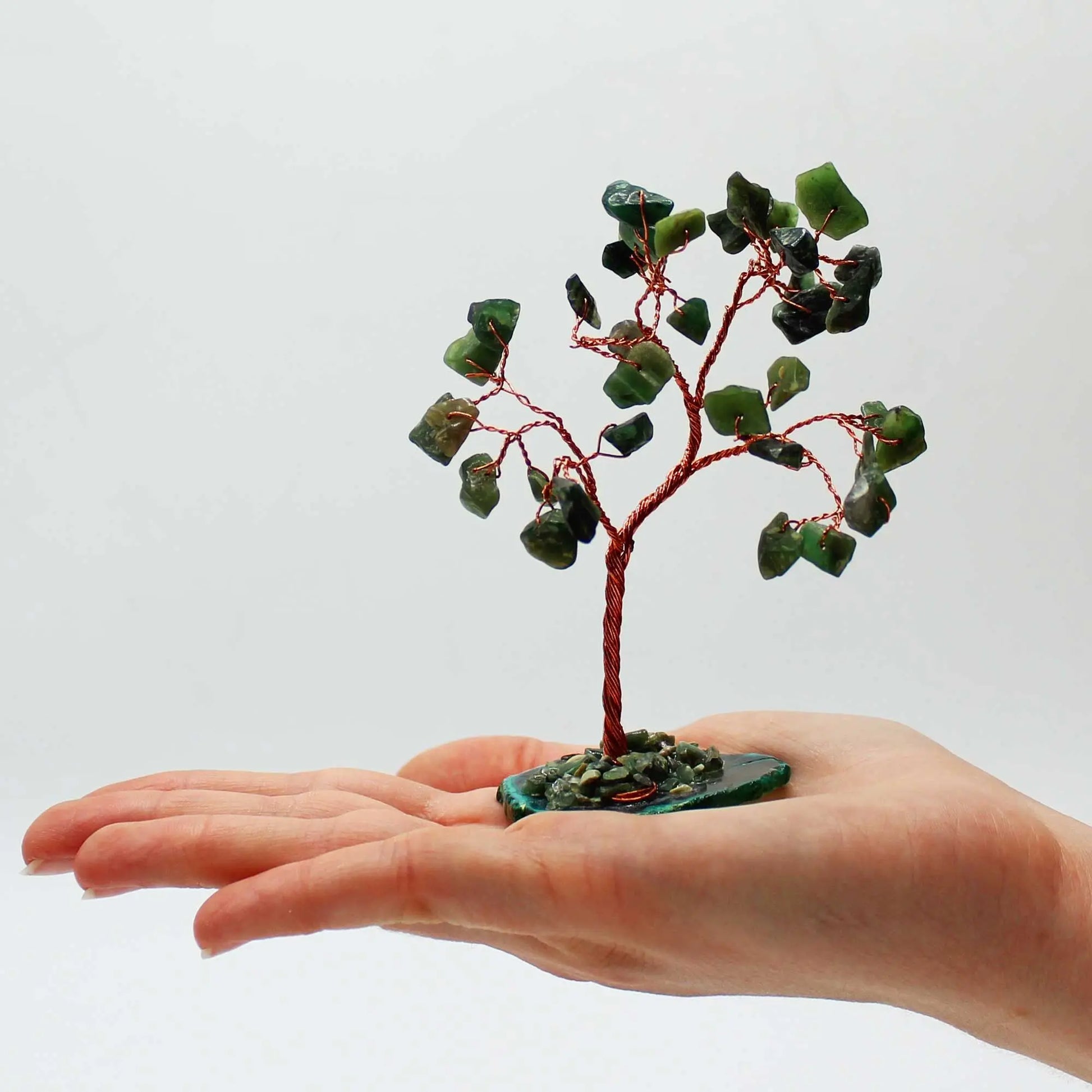 Gemstone Tree - Green Aventurine on Green Agate Base (35 stones) Ninja Aromatherapy