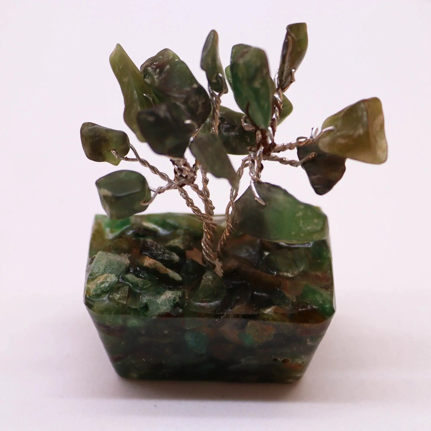 Mini Gemstone Tree On Orgonite Base - Green Aventurine (15 stones) Ninja Aromatherapy
