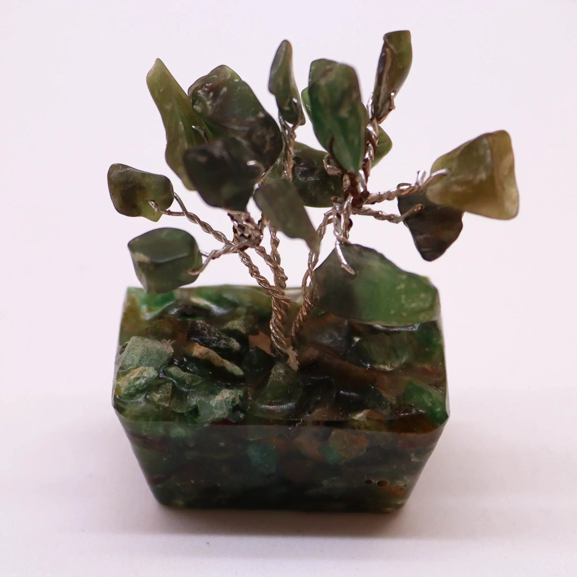 Mini Gemstone Tree On Orgonite Base - Green Aventurine (15 stones) Ninja Aromatherapy