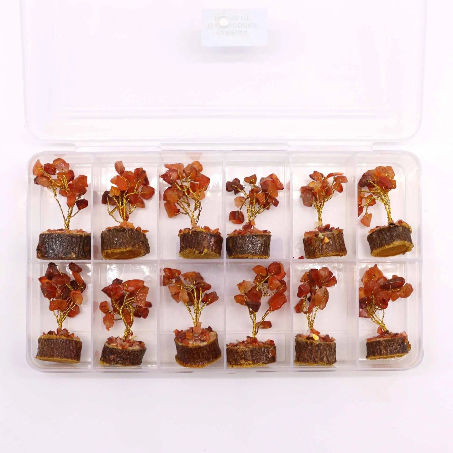 Mini Gemstone Tree On Wood Base - Carnelian (15 stones) Ninja Aromatherapy