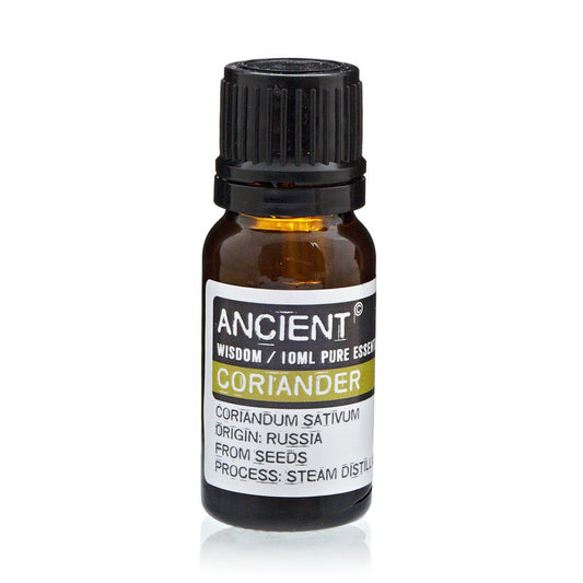 Coriander Seed Essential Oil 10ml Amber Glass Bottle with Built-In Drop Reducer – Digestive and Stress Relief