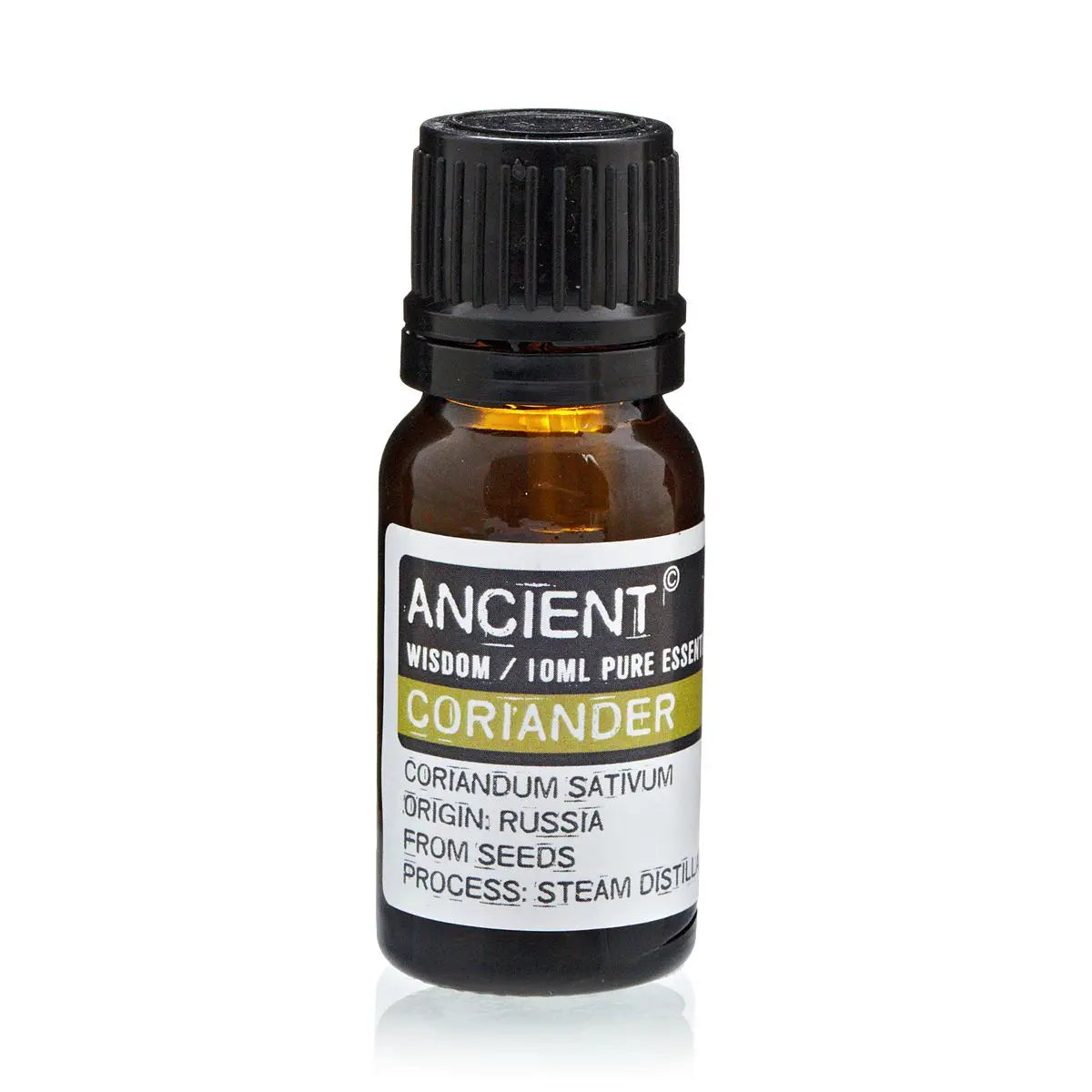 Coriander Seed Essential Oil 10ml Amber Glass Bottle with Built-In Drop Reducer – Digestive and Stress Relief