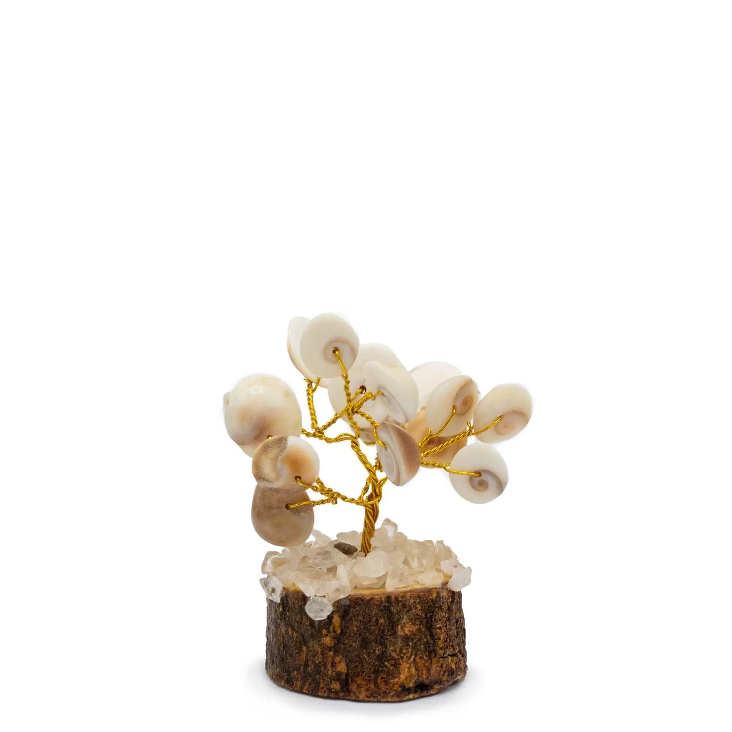 Small Gomati Chakra Circle Stone Tree with Rudraksha - (15 stones) gemstone tree handmade in India for home decor and healing