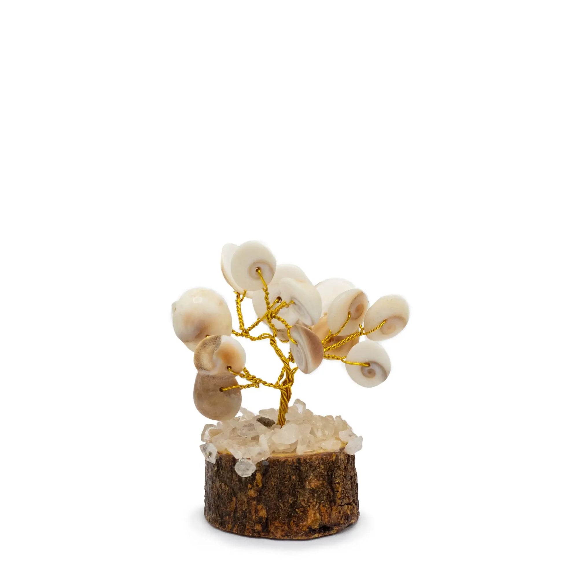 Small Gomati Chakra Circle Stone Tree with Rudraksha - (15 stones) gemstone tree handmade in India for home decor and healing