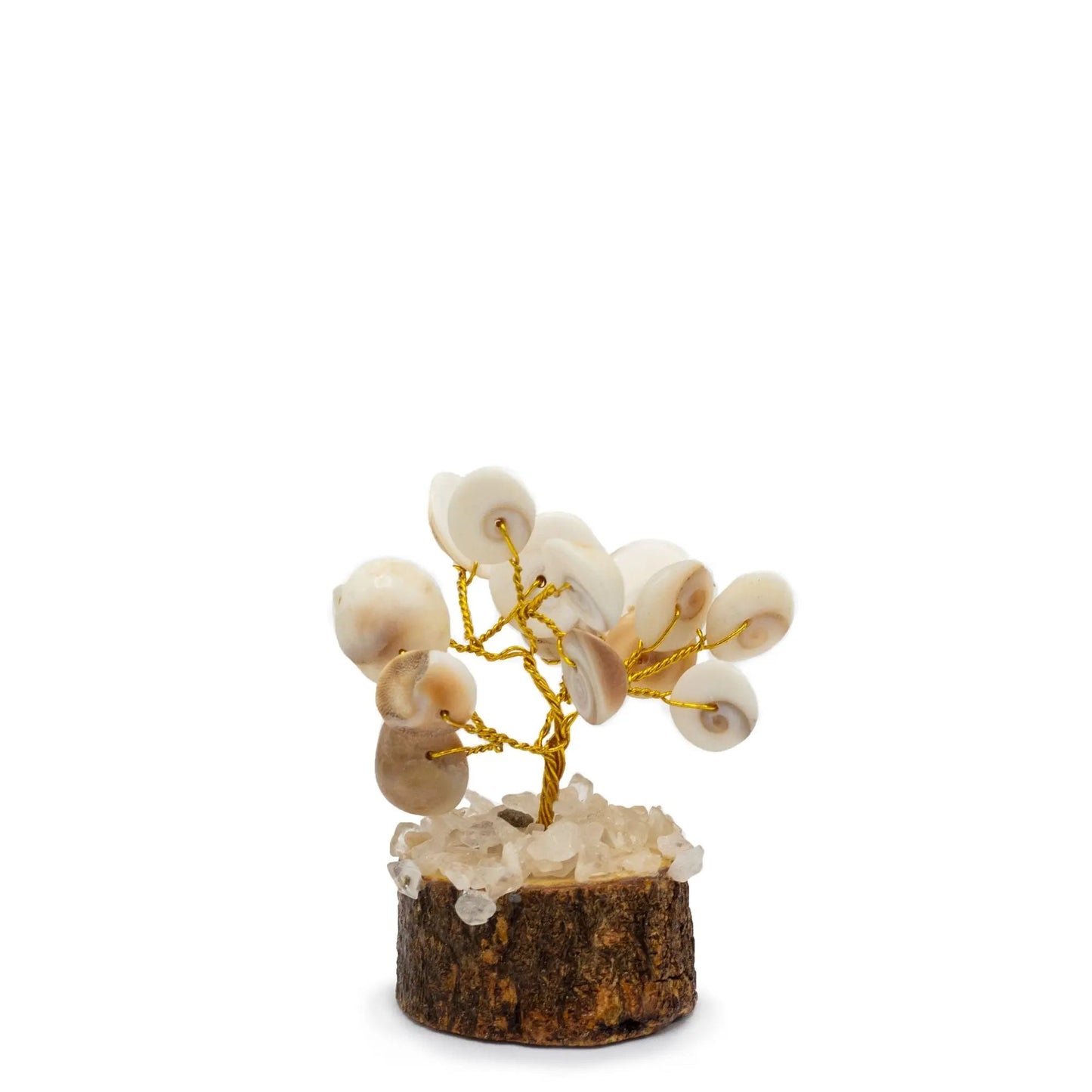 Small Gomati Chakra Circle Stone Tree with Rudraksha - (15 stones) gemstone tree handmade in India for home decor and healing