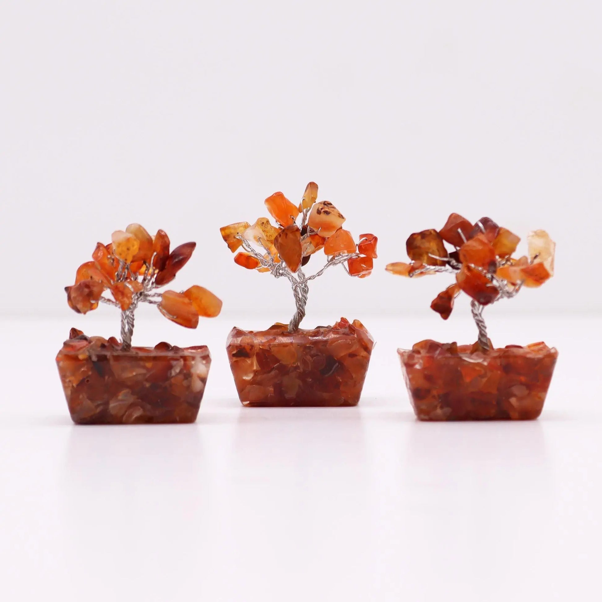 Mini Gemstone Tree On Orgonite Base - Carnelian (15 stones) Ninja Aromatherapy