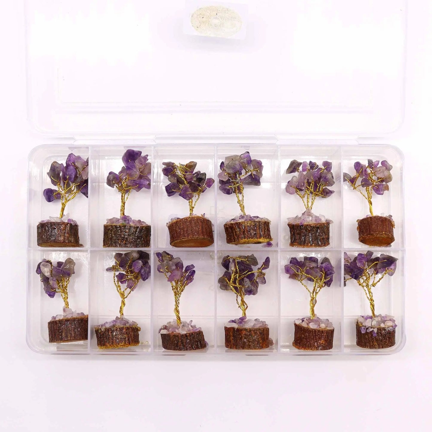 Mini Gemstone Tree On Wood Base - Amethyst (15 stones) Ninja Aromatherapy