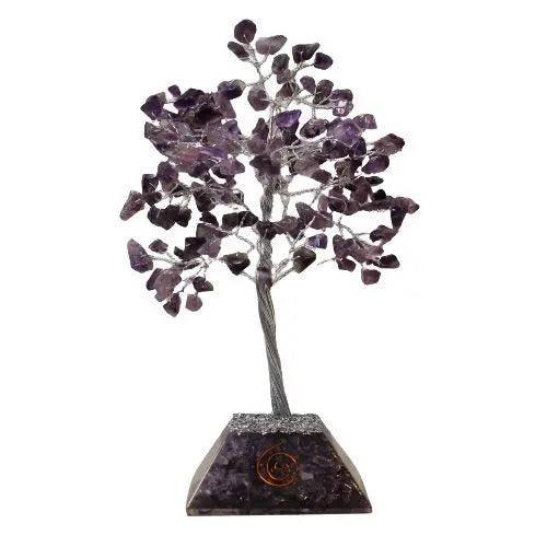 Gemstone Tree with Organite Base - 160 Stone - Amethyst Ninja Aromatherapy
