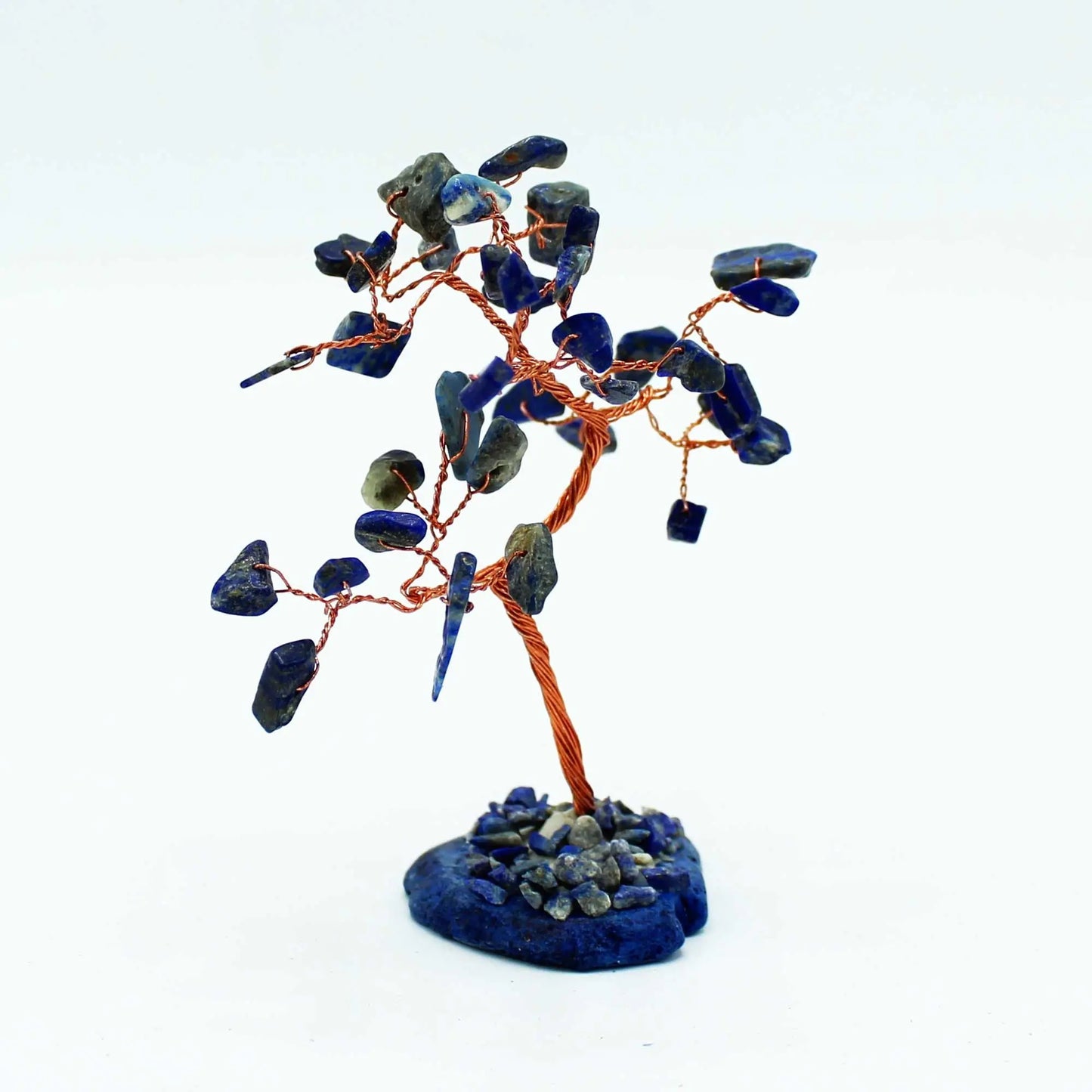 Gemstone Tree - Sodalite on Blue Agate Base (35 stones) Ninja Aromatherapy