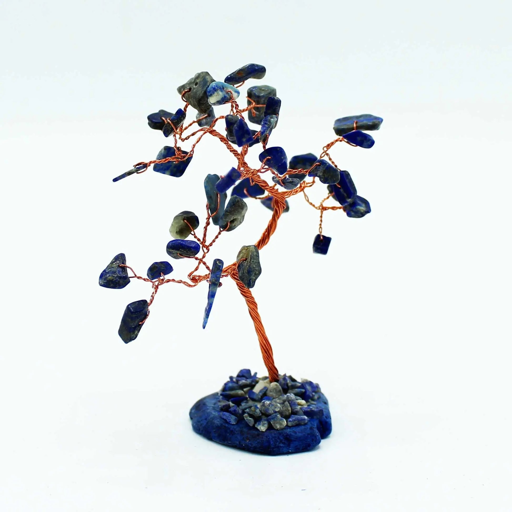 Gemstone Tree - Sodalite on Blue Agate Base (35 stones) Ninja Aromatherapy