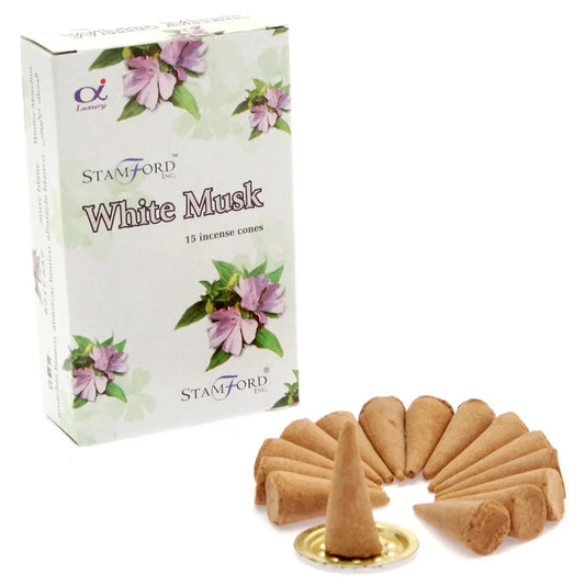 White Musk Cones by Ninja Aromatherapy incense cones for aromatherapy.