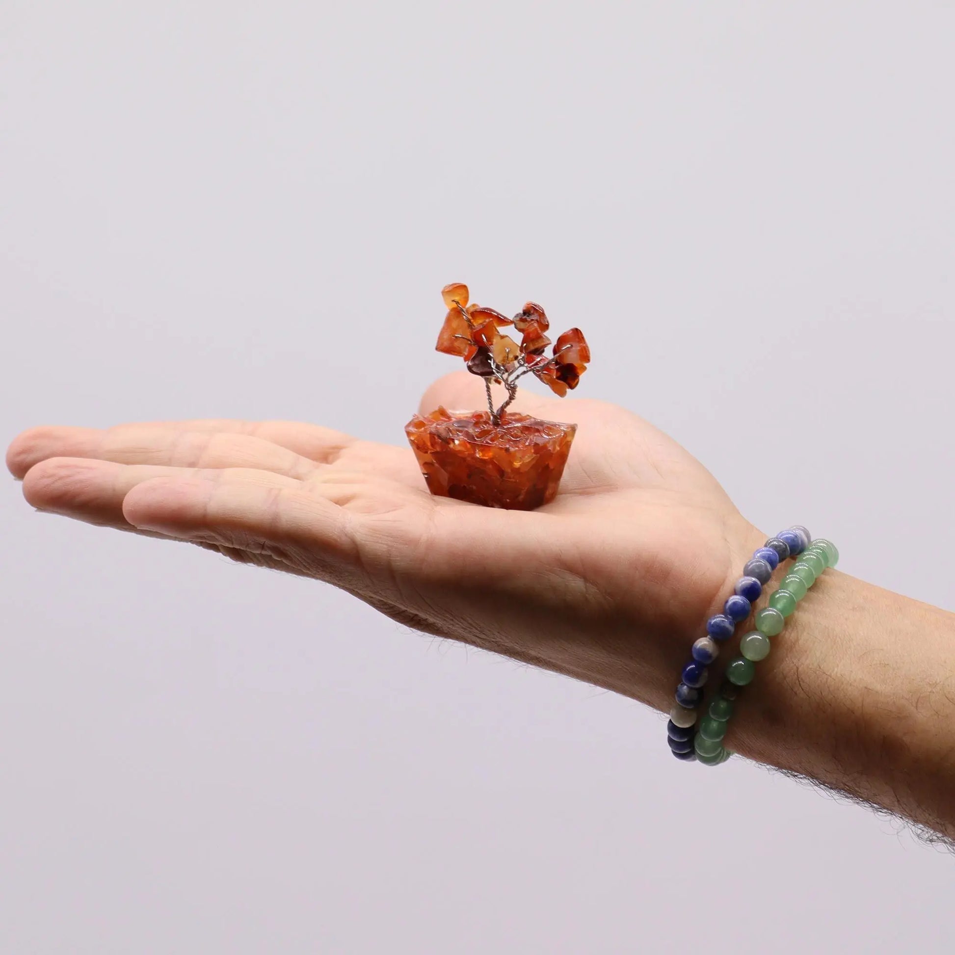 Mini Gemstone Tree On Orgonite Base - Carnelian (15 stones) Ninja Aromatherapy