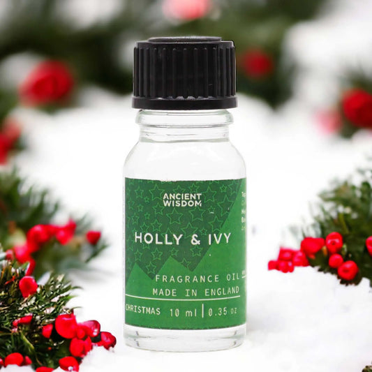 10ml Holly & Ivy Fragrance Oil Bottle – Long Lasting Scent for Candles, Soaps & Diffusers
