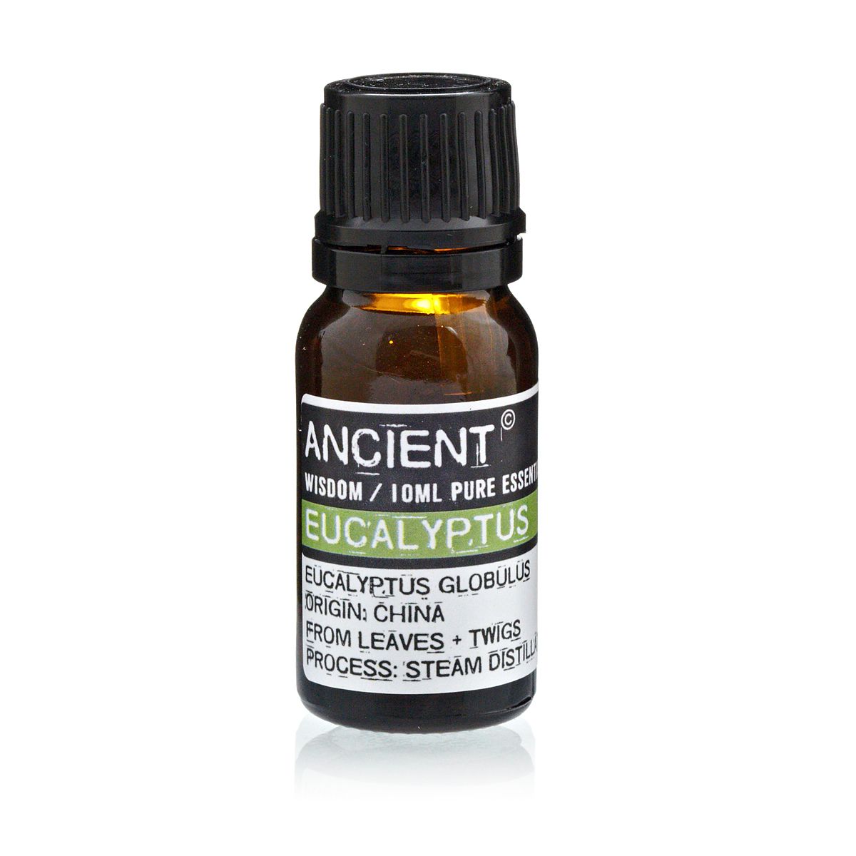 Eucalyptus Essential Oil 10ml Amber Glass Bottle with Built-In Drop Reducer – Refreshing, Antibacterial and Respiratory Support