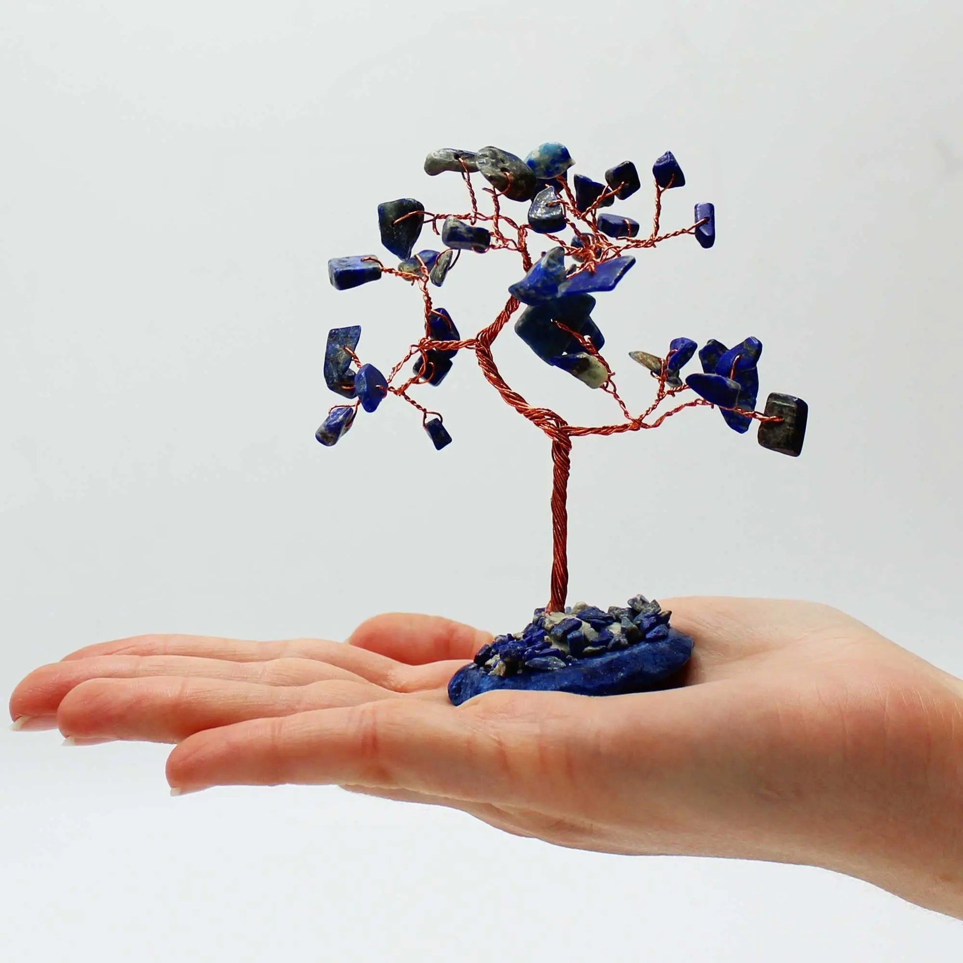Gemstone Tree - Sodalite on Blue Agate Base (35 stones) Ninja Aromatherapy