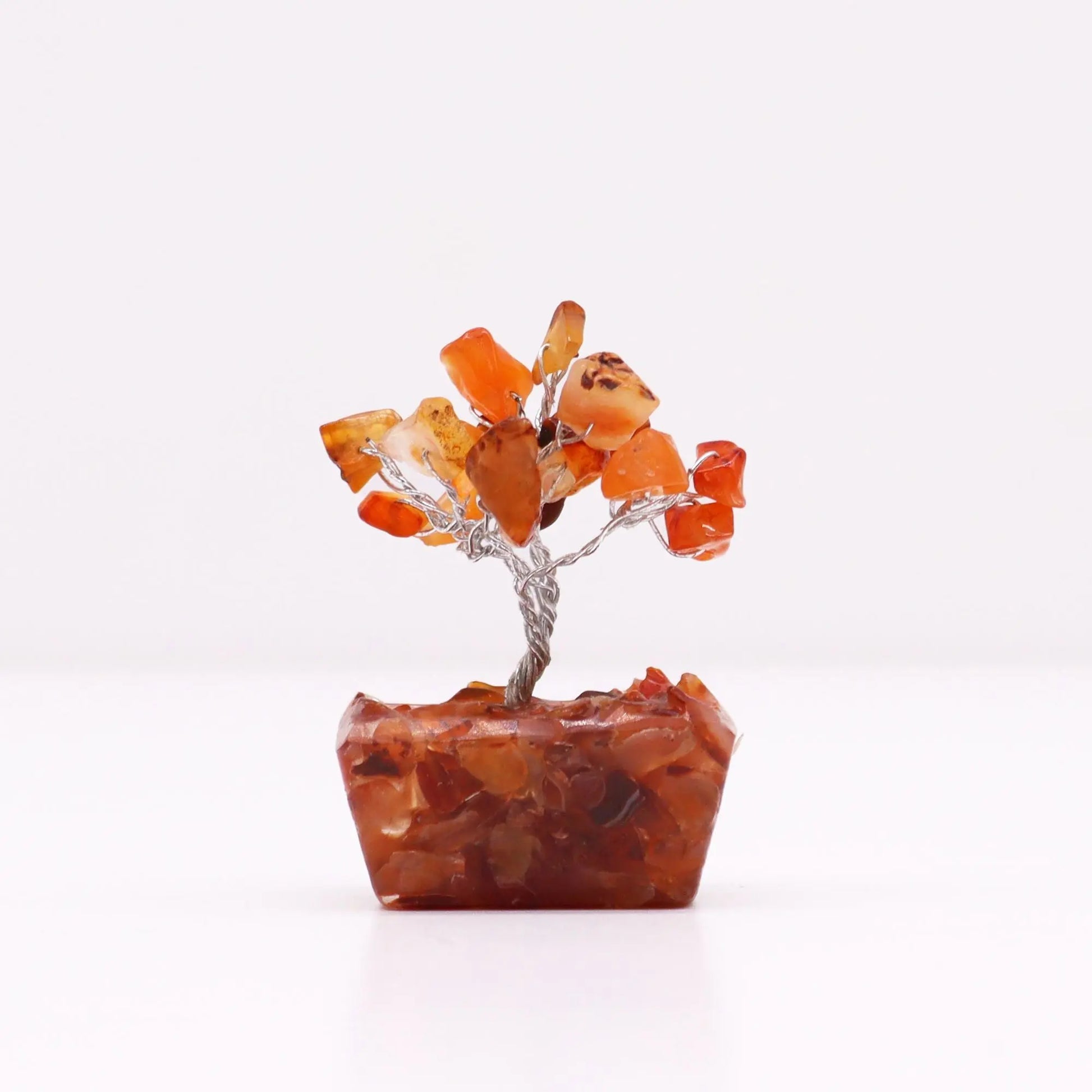 Mini Gemstone Tree On Orgonite Base - Carnelian (15 stones) Ninja Aromatherapy