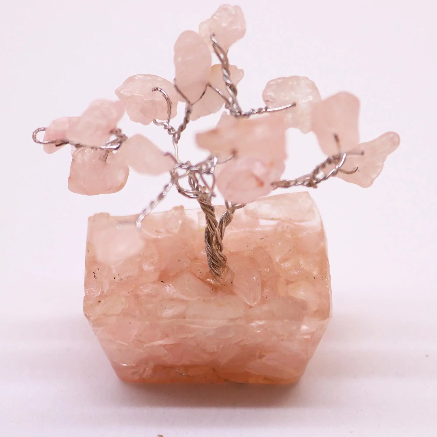Mini Gemstone Tree On Orgonite Base - Rose Quartz (15 stones) Ninja Aromatherapy