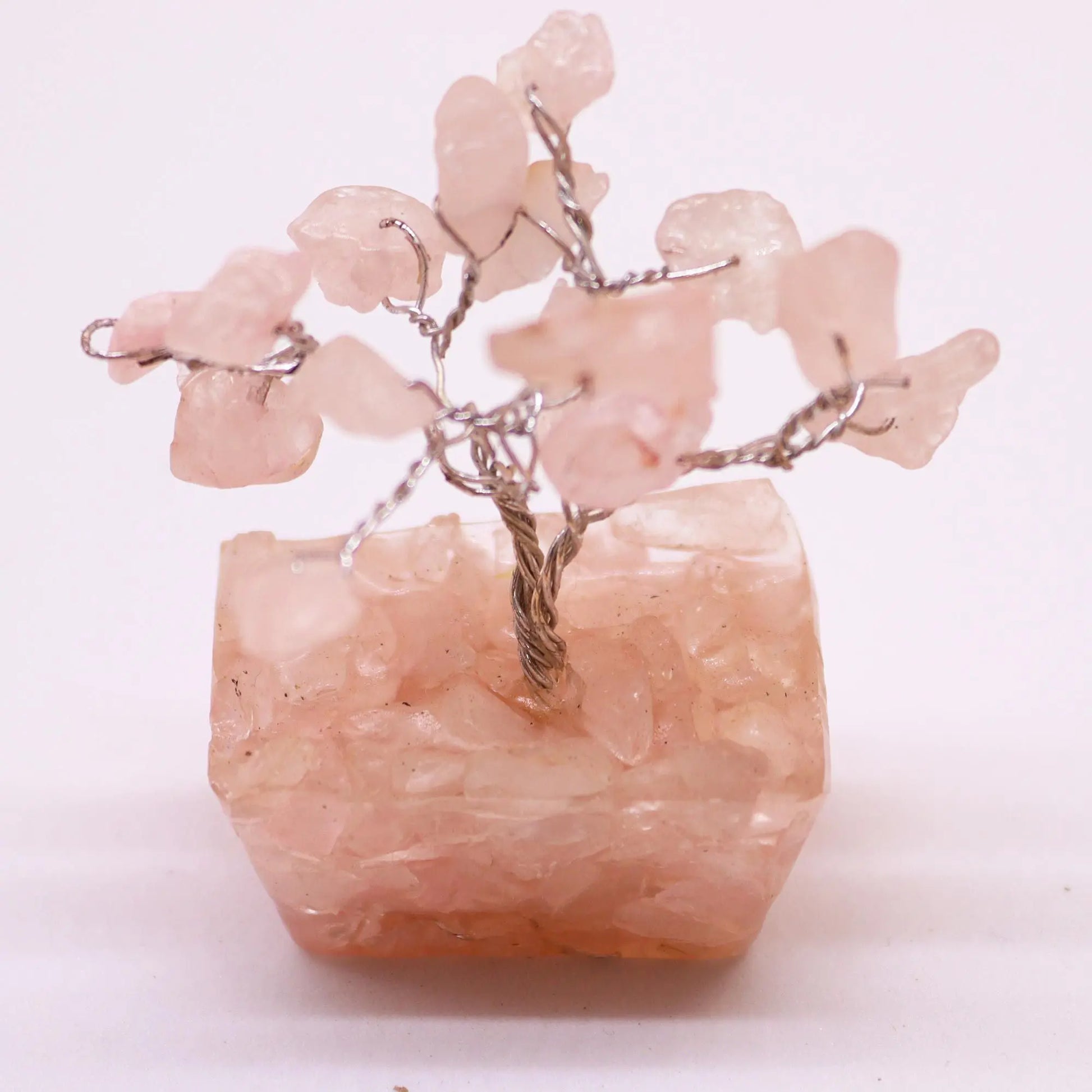 Mini Gemstone Tree On Orgonite Base - Rose Quartz (15 stones) Ninja Aromatherapy