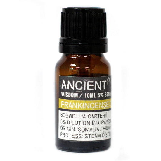 Frankincense Dilute Essential Oil 10ml Amber Glass Bottle with Built-In Drop Reducer – Calming, Healing and Aromatherapy