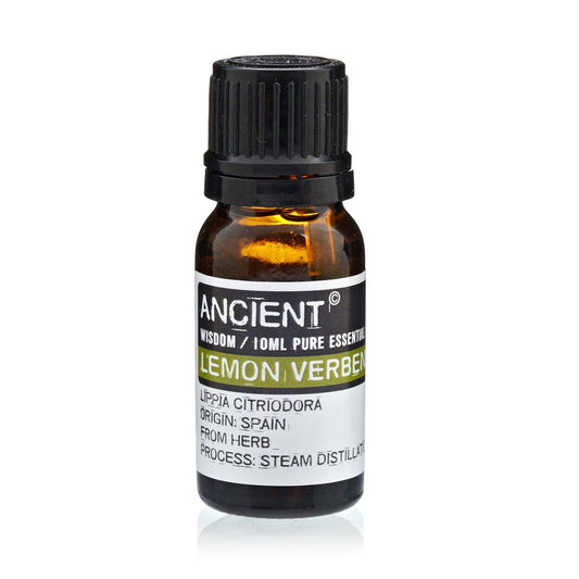 Lemon Verbena Essential Oil 10ml Amber Glass Bottle with Built-In Drop Reducer – Uplifting and Respiratory Support
