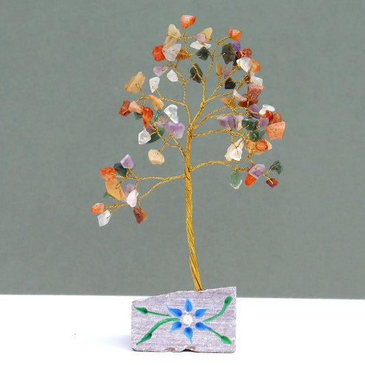 Multi-gem - 80 Stone gemstone tree handmade in India for home decor and healing.