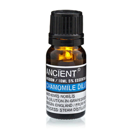 Chamomile Roman (Dilute) Essential Oil 10ml Amber Glass Bottle with Built-In Drop Reducer – Calming, Gentle and Skin Soothing