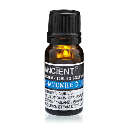 Chamomile Roman (Dilute) Essential Oil 10ml Amber Glass Bottle with Built-In Drop Reducer – Calming, Gentle and Skin Soothing