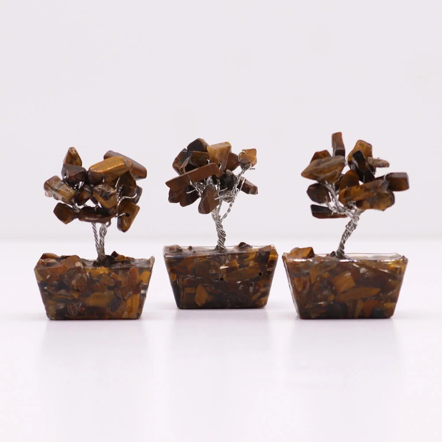 Mini Gemstone Tree On Orgonite Base - Tigereye (15 stones) Ninja Aromatherapy