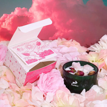 Hop Hare Crystal Magic Flower Candle - The Lovers Ninja Aromatherapy
