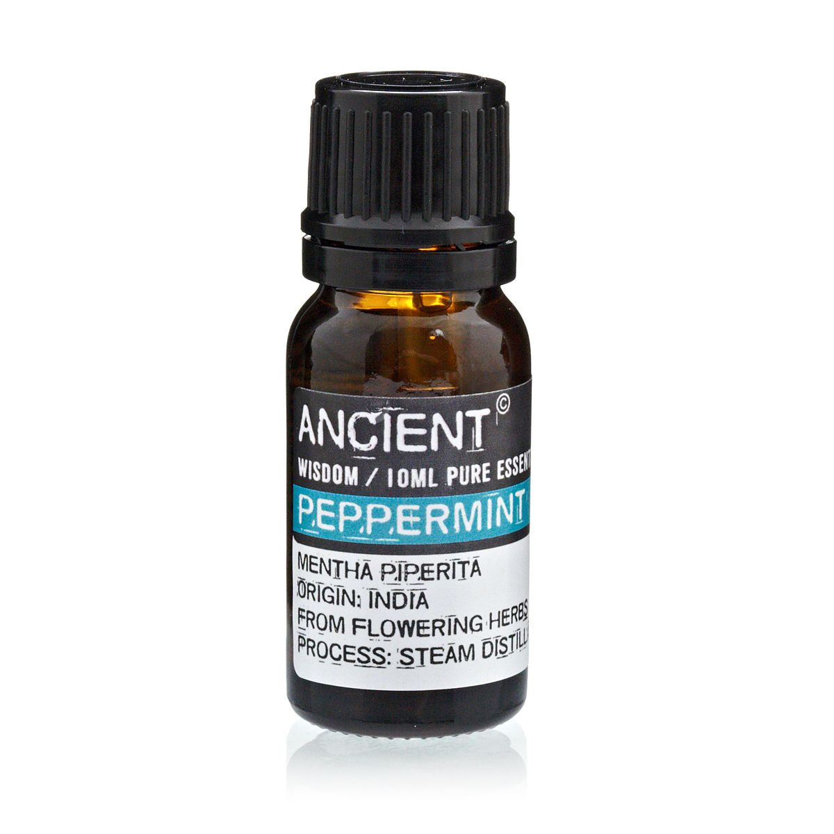 Peppermint Essential Oil 10ml Amber Glass Bottle with Built-In Drop Reducer – Refreshing and Cooling Aromatherapy Oil