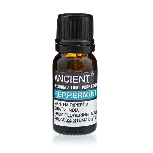 Peppermint Essential Oil 10ml Amber Glass Bottle with Built-In Drop Reducer – Refreshing and Cooling Aromatherapy Oil