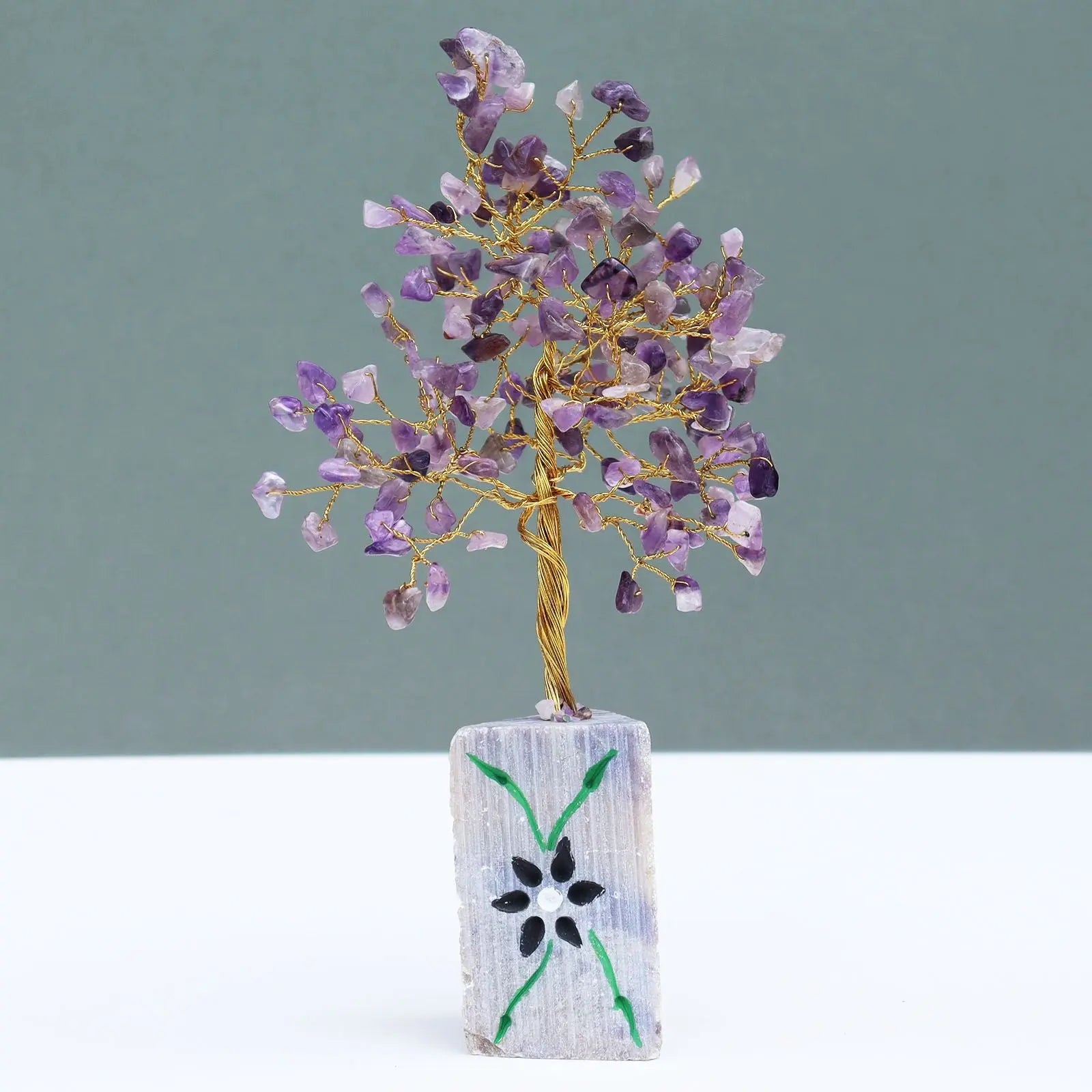 Amethyst - 160 Stone gemstone tree handmade in India for home decor and healing.