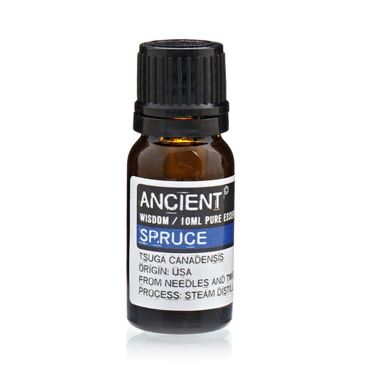 Spruce Essential Oil 10ml Amber Glass Bottle with Built-In Drop Reducer – Respiratory Support and Stress Relief