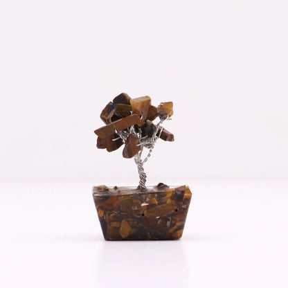 Mini Gemstone Tree On Orgonite Base - Tigereye (15 stones) Ninja Aromatherapy