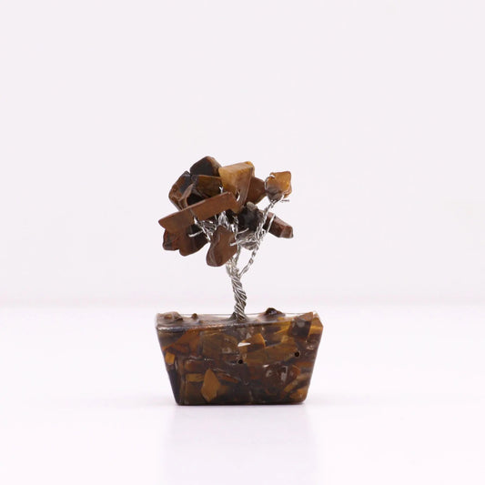 Mini Gemstone Tree On Orgonite Base - Tigereye (15 stones) Ninja Aromatherapy