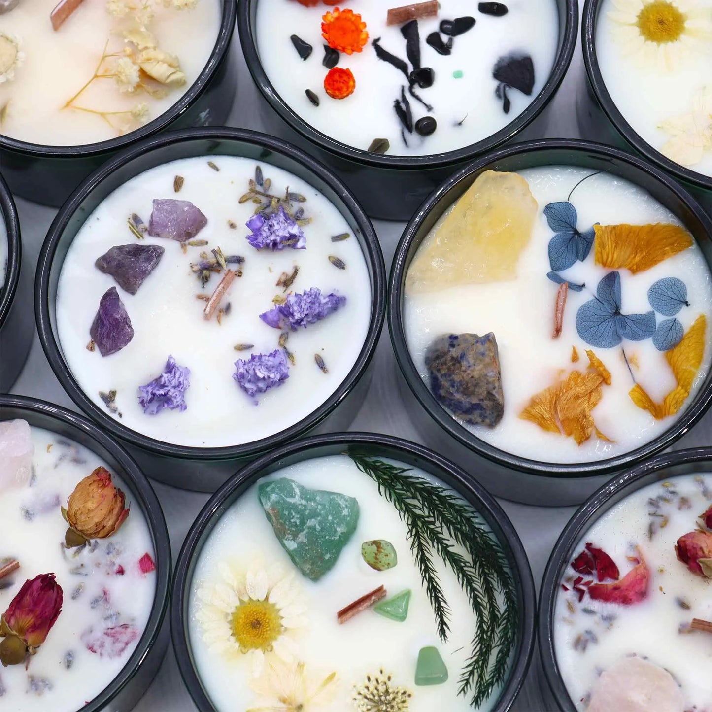 Hop Hare Crystal Magic Flower Candle - The Sun Ninja Aromatherapy