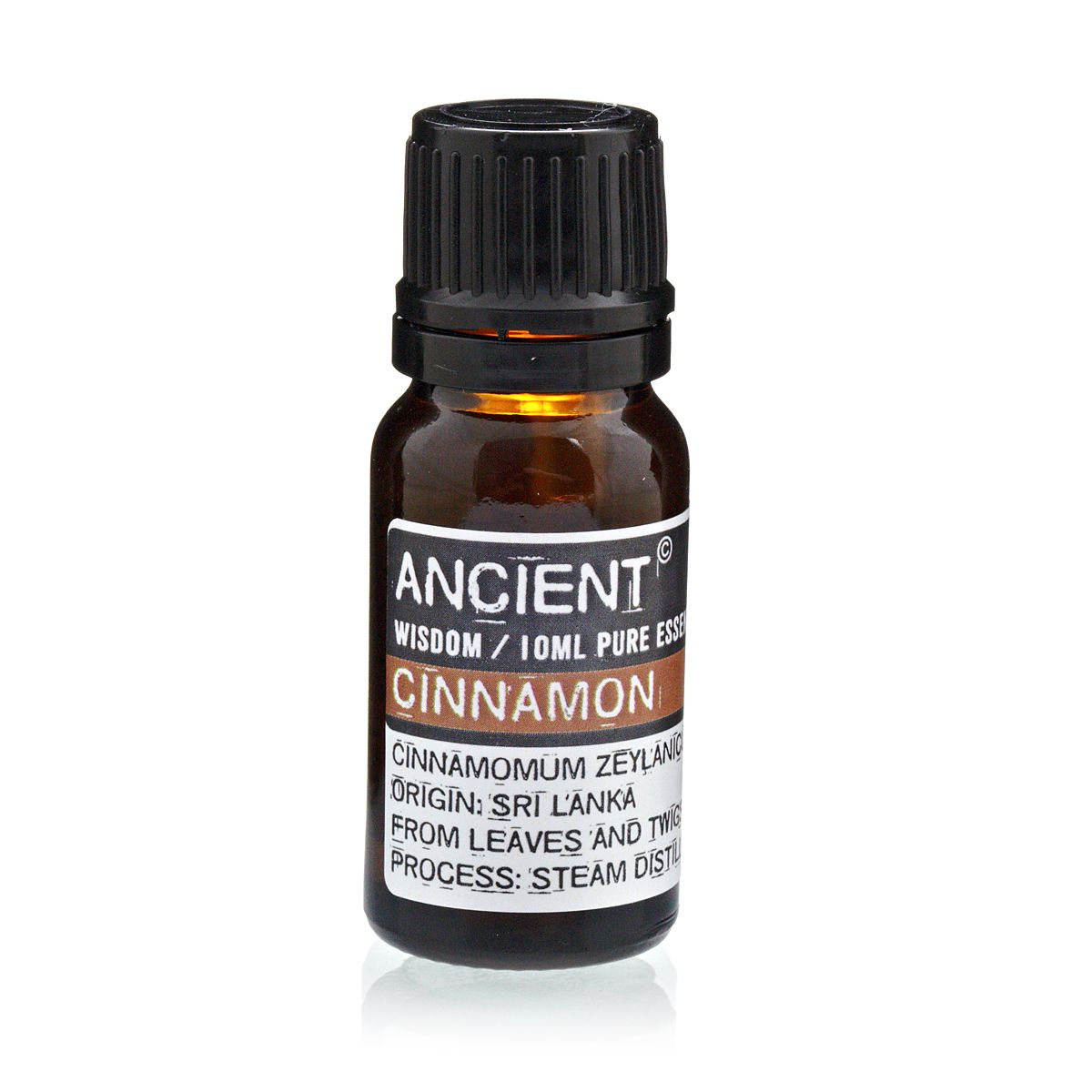 Cinnamon Essential Oil 10ml Amber Glass Bottle with Built-In Drop Reducer – Warming, Antiseptic and Aromatherapy Use