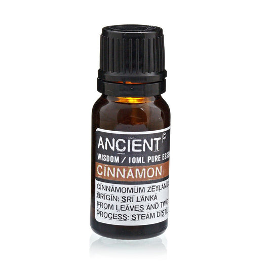 Cinnamon Essential Oil 10ml Amber Glass Bottle with Built-In Drop Reducer – Warming, Antiseptic and Aromatherapy Use