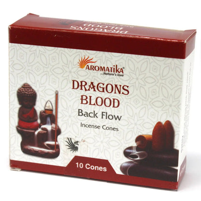 Aromatica Backflow Incense Cones - Dragons Blood by Ninja Aromatherapy incense cones for aromatherapy.