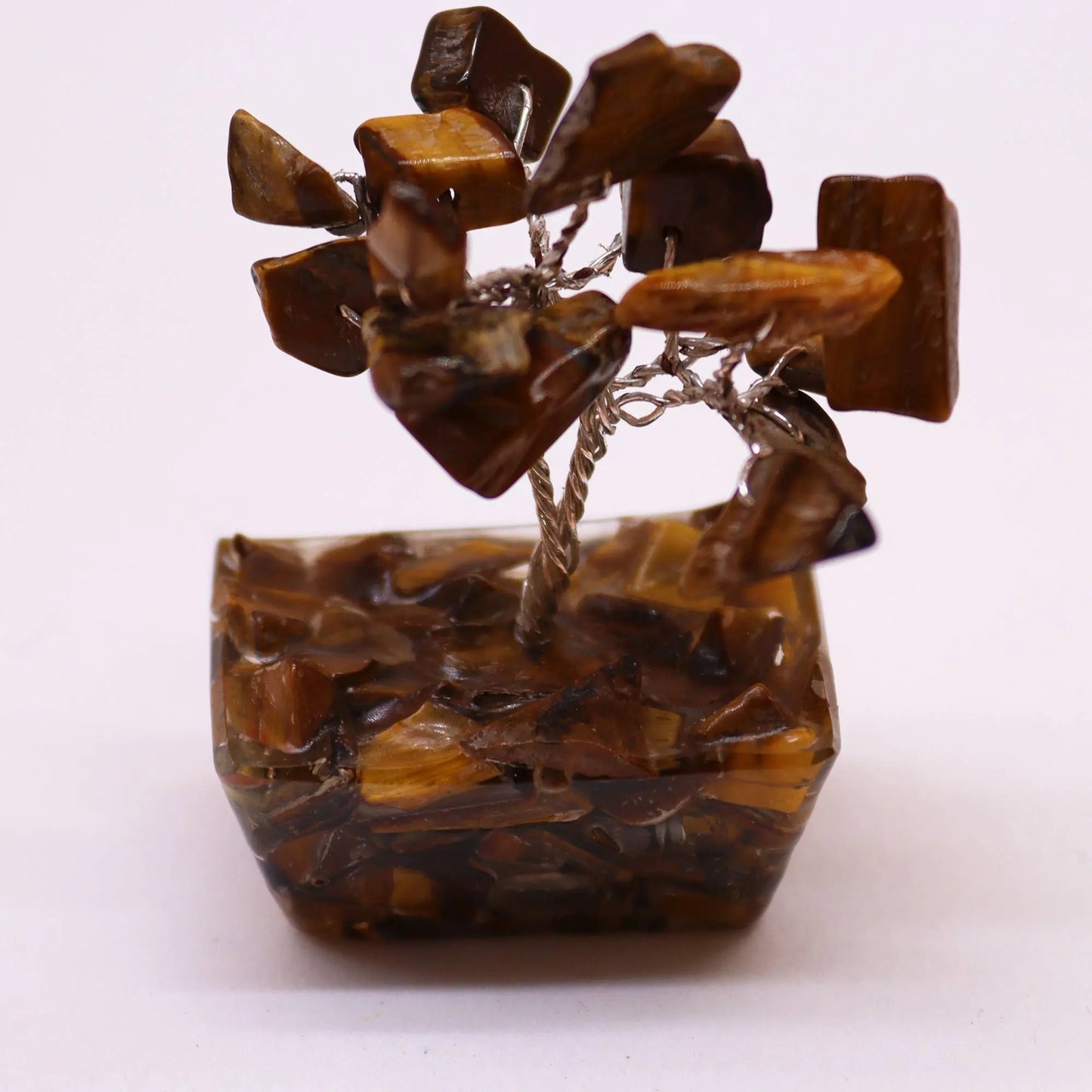 Mini Gemstone Tree On Orgonite Base - Tigereye (15 stones) Ninja Aromatherapy