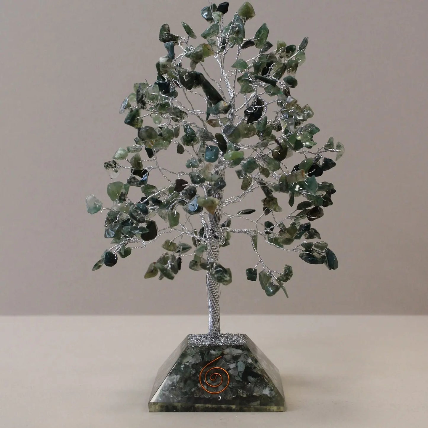 Gemstone Tree with Organite Base - 320 Stone - Moss Agate Ninja Aromatherapy