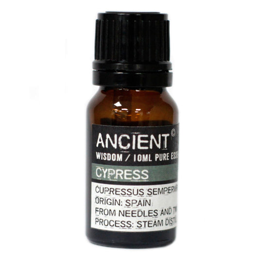 Cypress Essential Oil 10ml Amber Glass Bottle with Built-In Drop Reducer – Calming, Respiratory and Pain Relief
