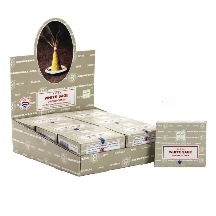 Nag Champa White Sage Dhoop Cones incense sticks for meditation and aromatherapy
